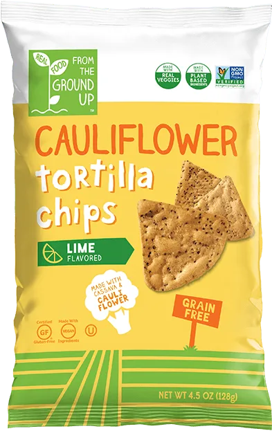 Ground Up Cauliflower Tortilla Chips  Lime - 4.5oz.