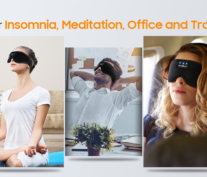 Sleep Headphones Bluetooth Sleep Eye Mask for Sleeping, Wireless Music Sleeping Masks Headphones, Sleep Earbuds for Side Sleepers Men Women with Speakers Cool Tech Gadgets