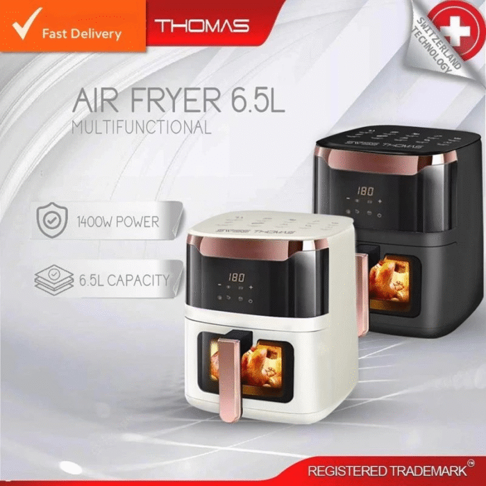 Swiss Thomas Intelligent Digital Electric Air Fryer Big Capacity Oil-Free Smokeless 6.5L