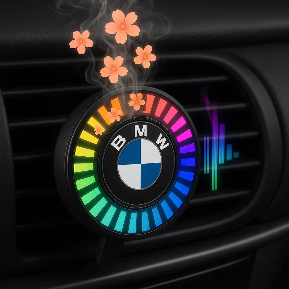 Musical rhythm LED car light with logo (with aroma diffuser)
