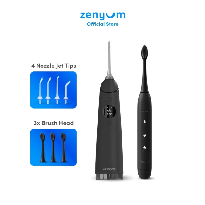 [Value Set] Zenyum Sonic Electric Toothbrush + 3Pc Brush Head Refills +Waterflosser